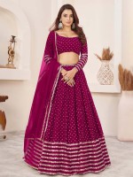 Deep Pink Georgette Lehenga Choli